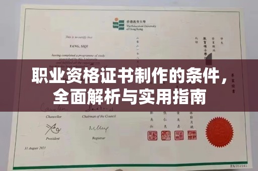 寿光职业资格证书制作的条件，全面解析与实用指南