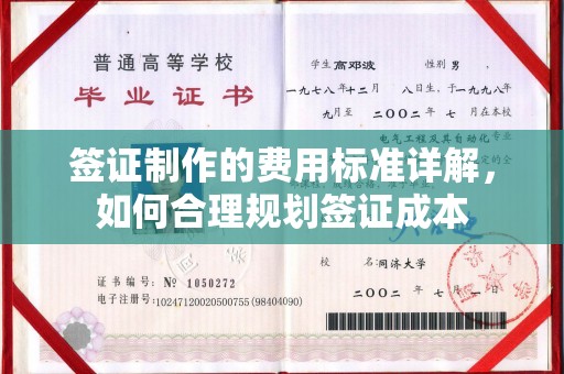 寿光签证制作的费用标准详解，如何合理规划签证成本